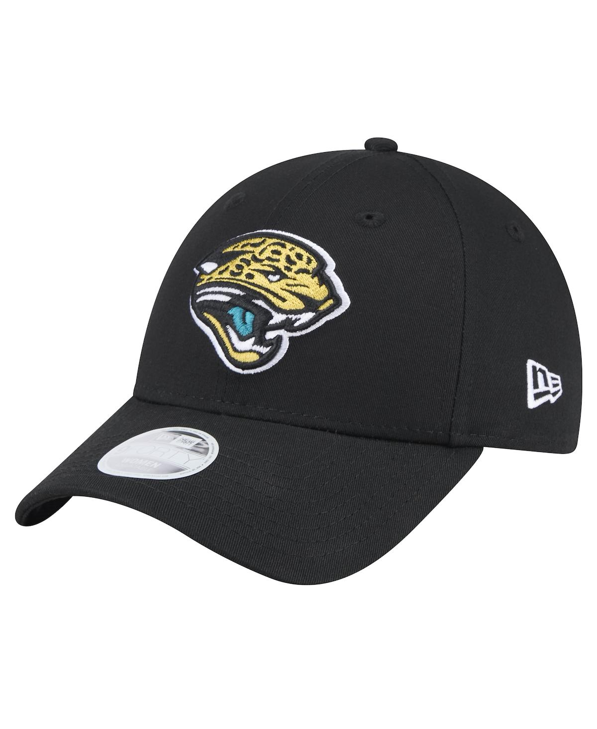 New Era Women's Black Jacksonville Jaguars Throwback Logo Standard 9forty Adjustable Hat In Black