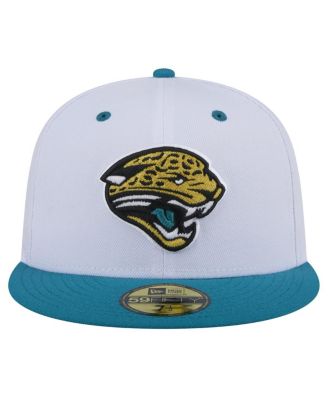Men's White/Teal Jacksonville Jaguars Throwback Logo Flipside Two-Tone 59FIFTY Fitted Hat