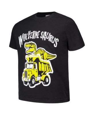 Big Boys and Girls Black Michigan Wolverines Dino Truck T-Shirt