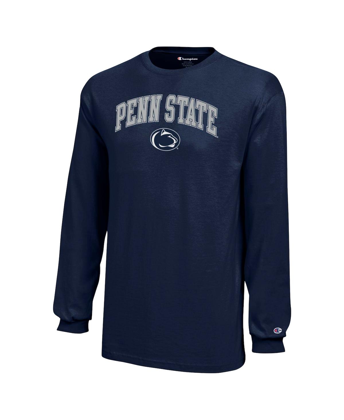 Champion Big Boys And Girls Navy Penn State Nittany Lions Arch Over Logo Long Sleeve T-shirt In Navy