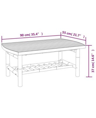 Patio Coffee Table 35.4"x21.7"x14.6" Bamboo
