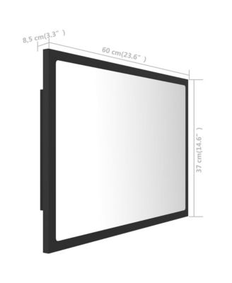 Mirror Grey Engineered wood, acrylic 23.6x3.3x14.6 in