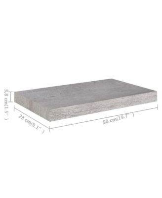 Wall Shelf Concrete Grey Honeycomb MDF, Metal 19.7x9.1x1.5 in