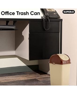 Small 2.5 Gallon Plastic Trash Can with Swing Top Lid