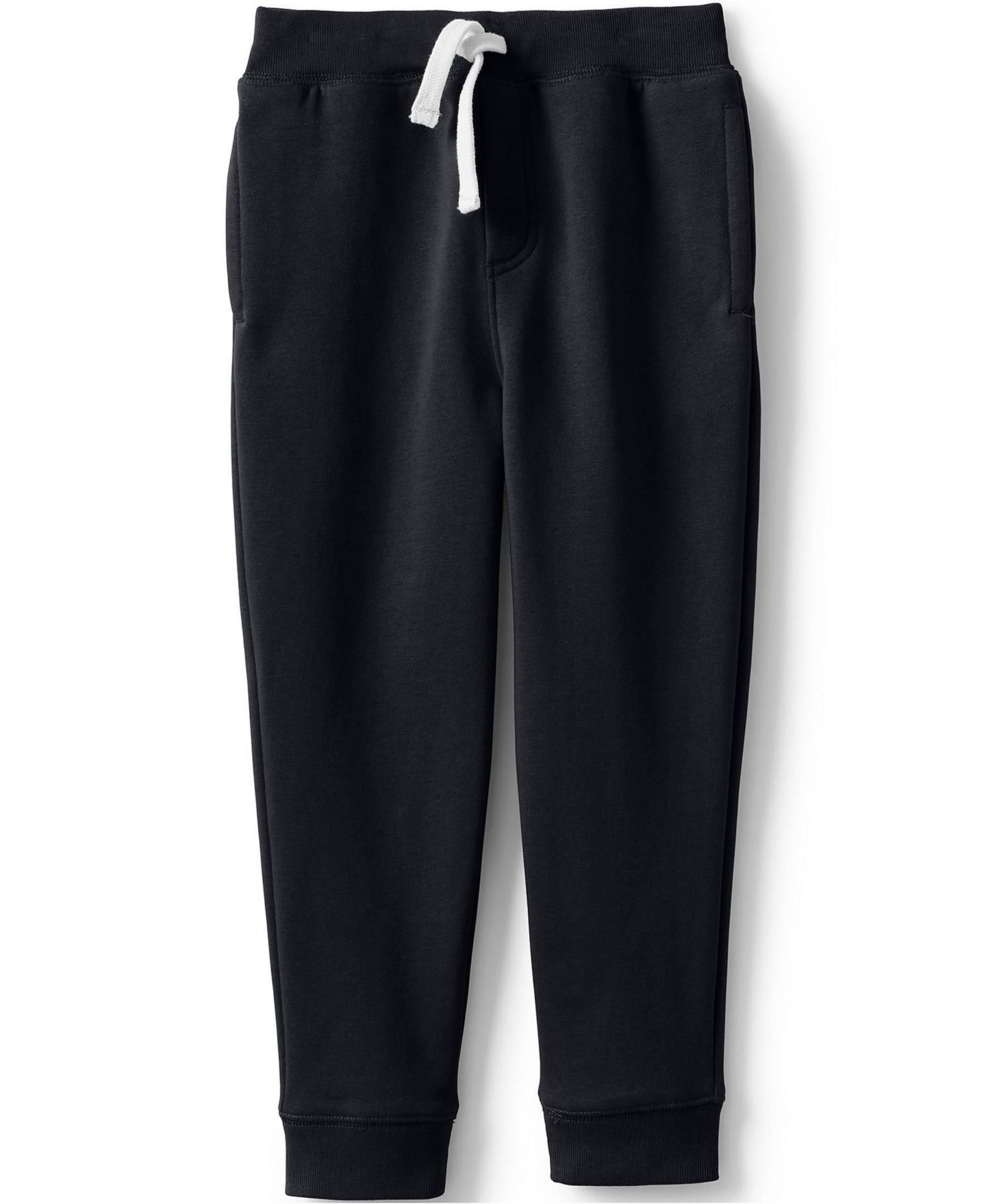 Брюки Lands' End Jogger Sweatpants для девочек, цвет: Чёрный — фото 1