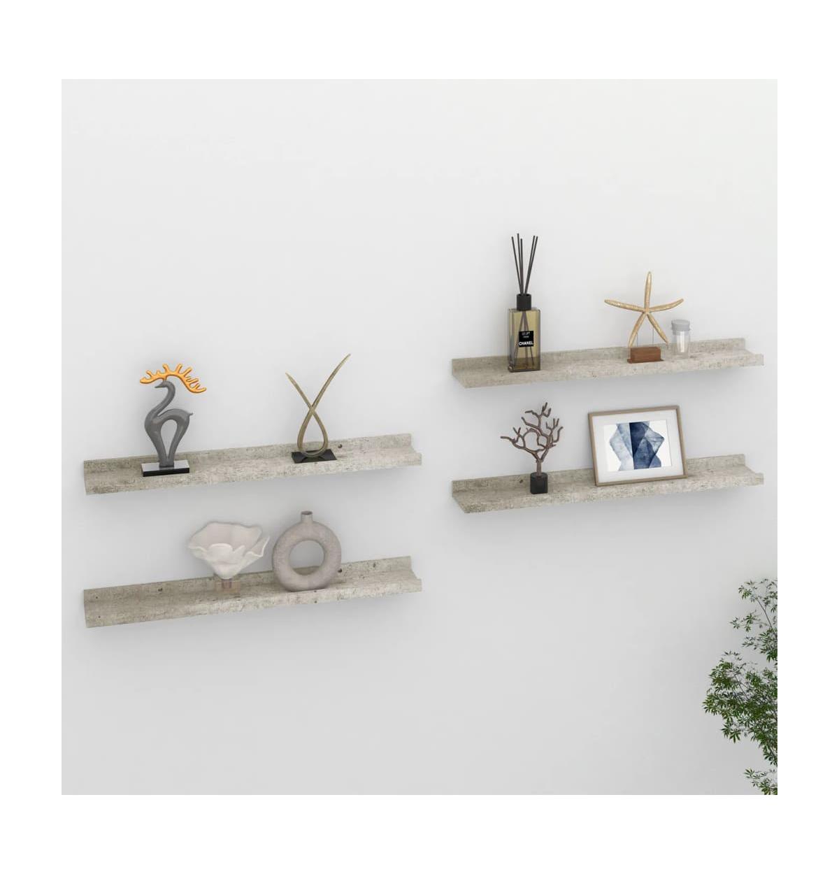 vidaXL Wall Shelves 4 pcs Concrete23.6