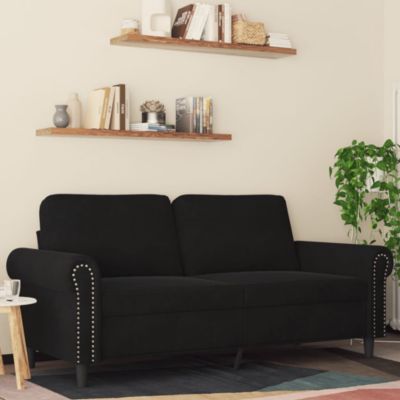 2-Seater Sofa Black 55.1" Velvet