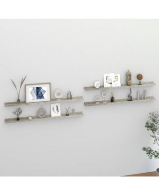 Wall Shelves 4 pcs Concrete Gray 45.3"x3.5"x1.2"