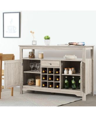Buffet Server Sideboard Wine Cabinet Console Table Grey Home