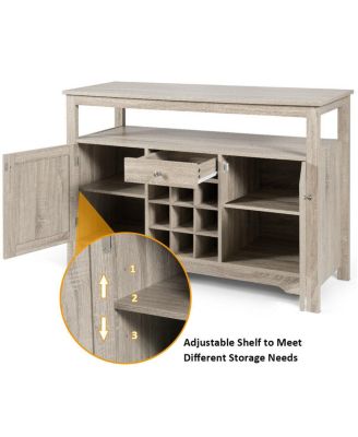 Buffet Server Sideboard Wine Cabinet Console Table Grey Home