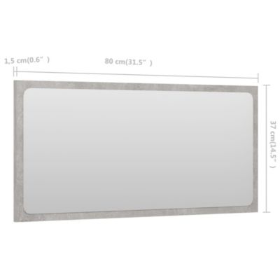 Mirror Concrete grey Engineered wood, acrylic Large