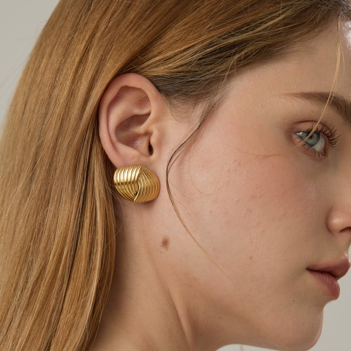 Stainless Steel Alix Stud Earrings - Gold