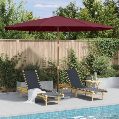 Garden Parasol with Wooden Pole 137.8" Burgundy
