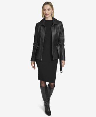 Women's Tatum Belted Leather Jacket