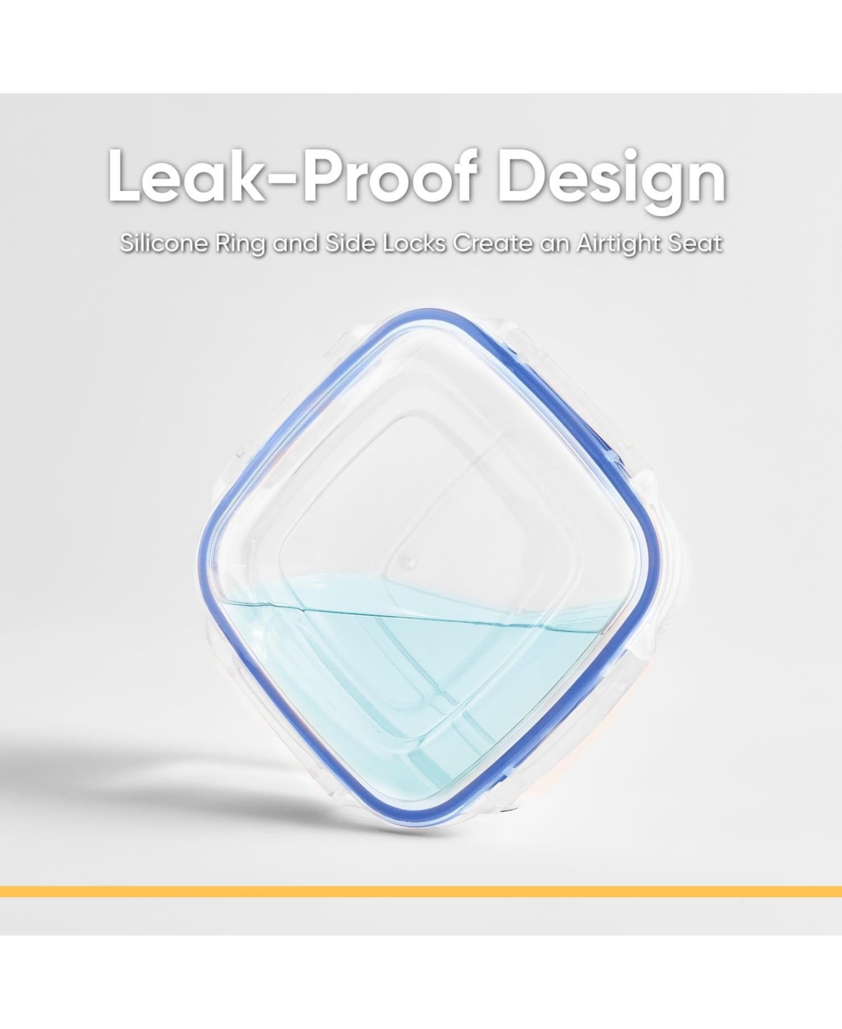 Superio Airtight Food Storage Container with Leakproof Lid, 80 Oz,- Clear