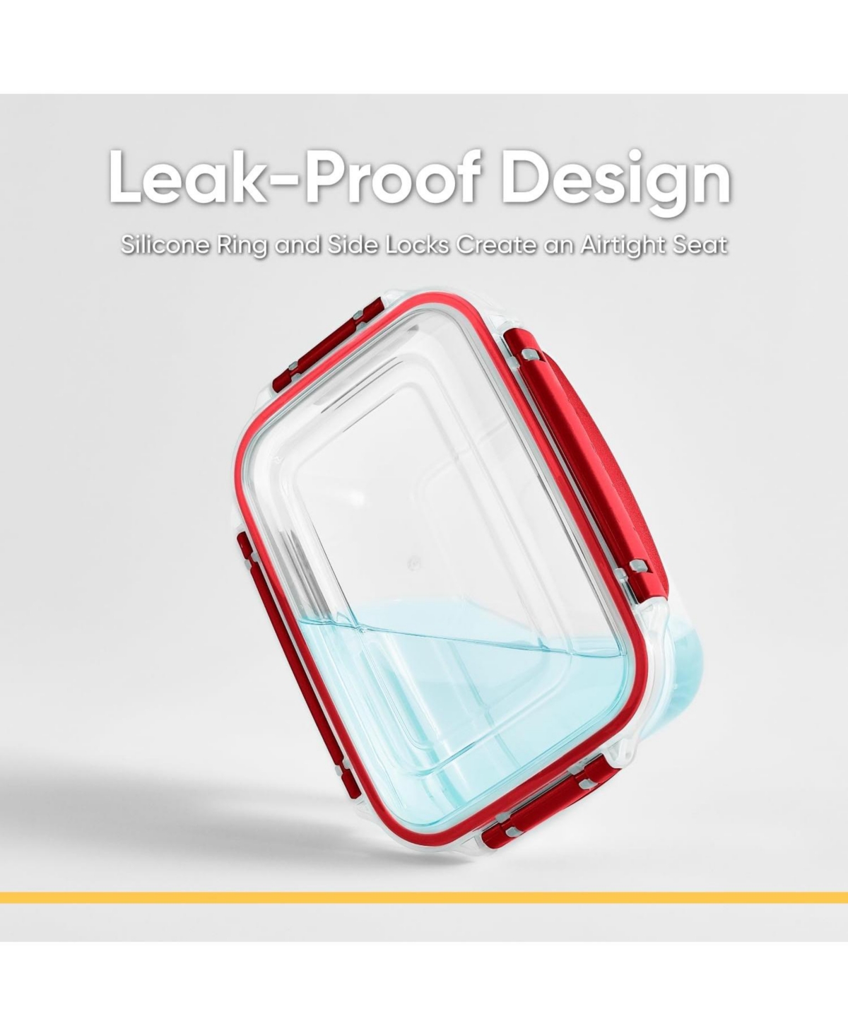 Superio Airtight Food Storage Container with Leakproof Lid, 48 Oz, Orange