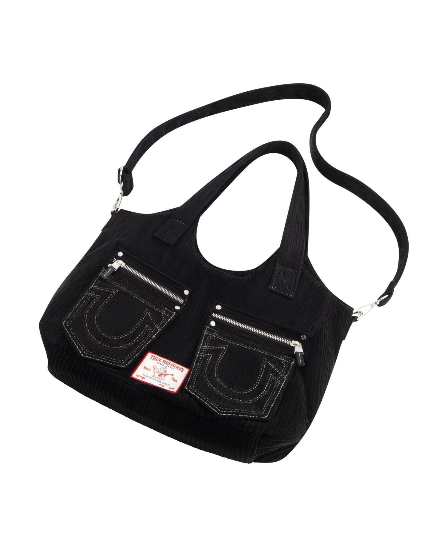Horseshoe stitch Corduroy satchel.