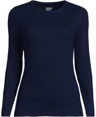 Women's Plus Size Long Sleeve Micro Rib T-Shirt