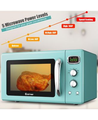 0.9Cu.ft. Retro Countertop Compact Microwave Oven 900W