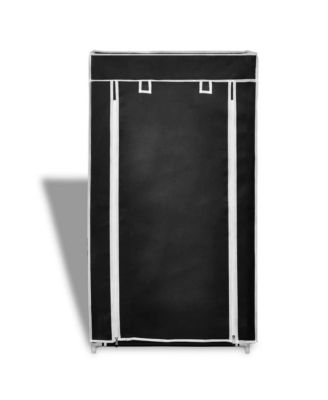Fabric Shoe Cabinet with Cover 23&amp;quot; x 11&amp;quot; x 42&amp;quot; Black