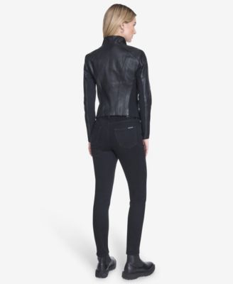 Women's Felix Asymmetrical Moto Jacket With Wing Collar