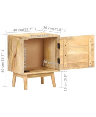Bedside Cabinet 15.7"x11.8"x19.7" Solid Mango Wood
