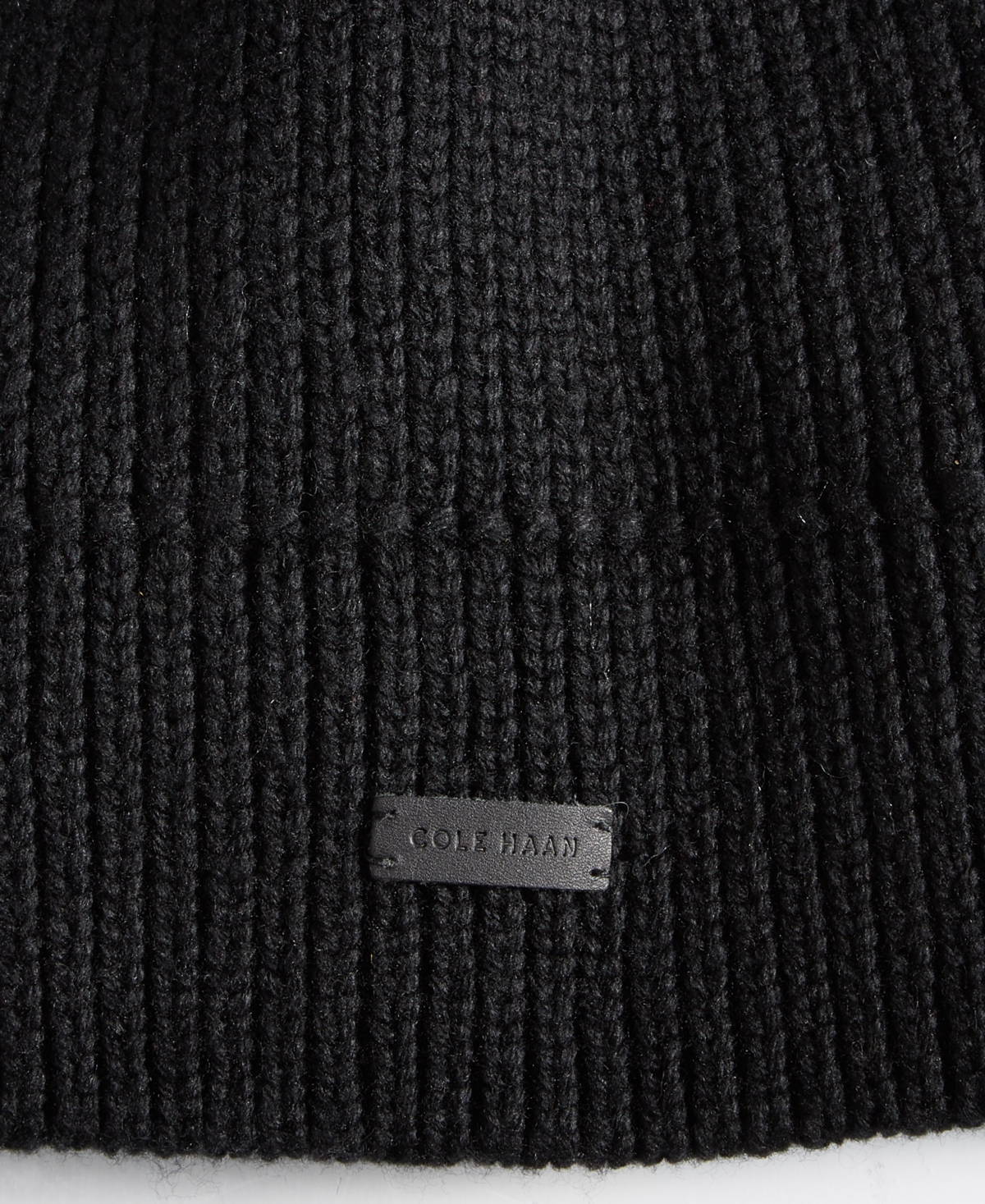 Cole Haan Men's No-cuff Logo Beanie In Black