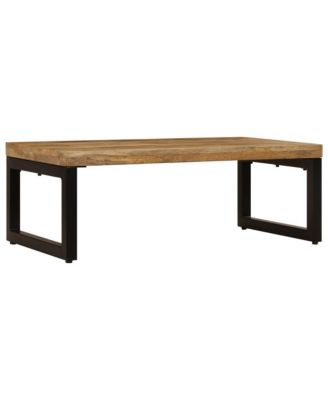 Coffee Table 39.4"x19.7"x13.8" Solid Mango Wood and Steel