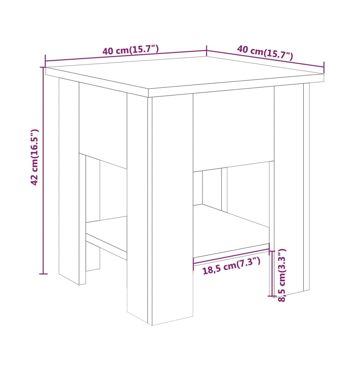 Coffee Table Gray Sonoma 15.7"x15.7"x16.5" Engineered Wood