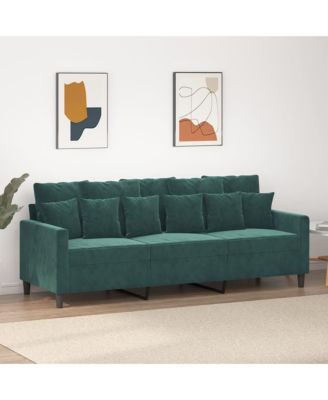 3-Seater Sofa Dark Green 70.9" Velvet