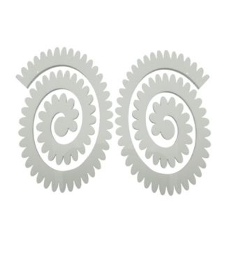 Swanky Designs Spiral Design Earrings - White