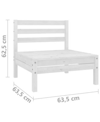 Patio 2-Seater Sofa White Solid Pinewood