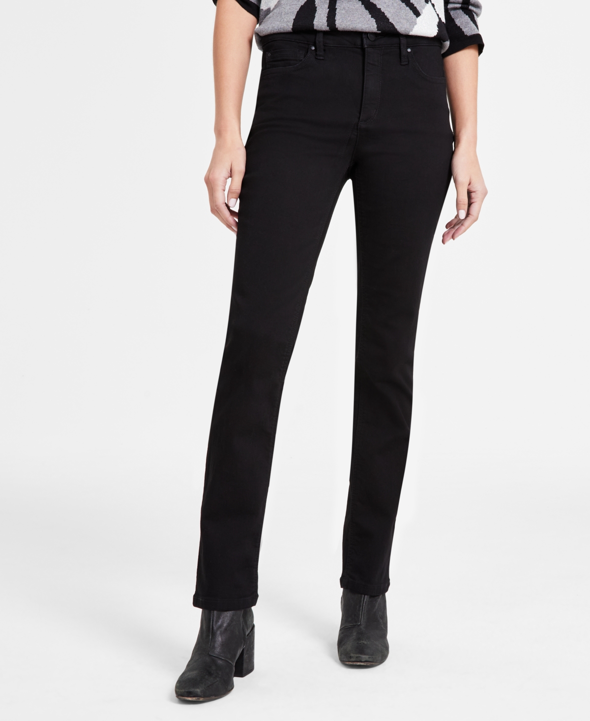 JONES NEW YORK PETITE LEXINGTON STRAIGHT-LEG DENIM JEANS 