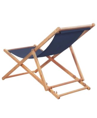 Beach Chair Blue Eucalyptus wood and Polyethylene fabric Large