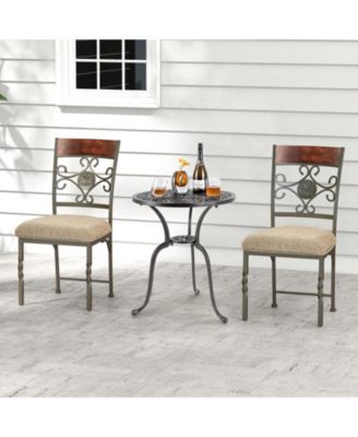Set of 2 Dining Room Chairs Armless Kitchen Chairs Set with Seat Cushion