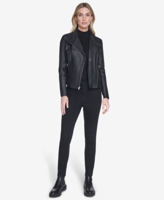 Women's Felix Asymmetrical Moto Jacket With Wing Collar