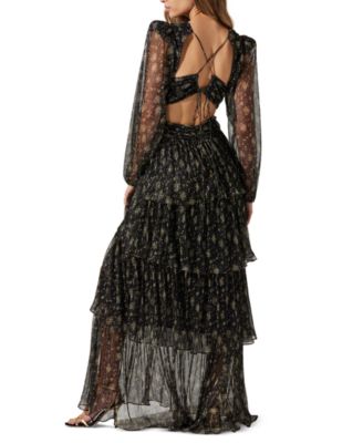 knee length dresses for ladies Anora Floral Tiered Maxi Dress