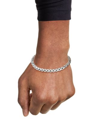 Men's Venezia Box Link Chain Bracelet in Sterling Silver