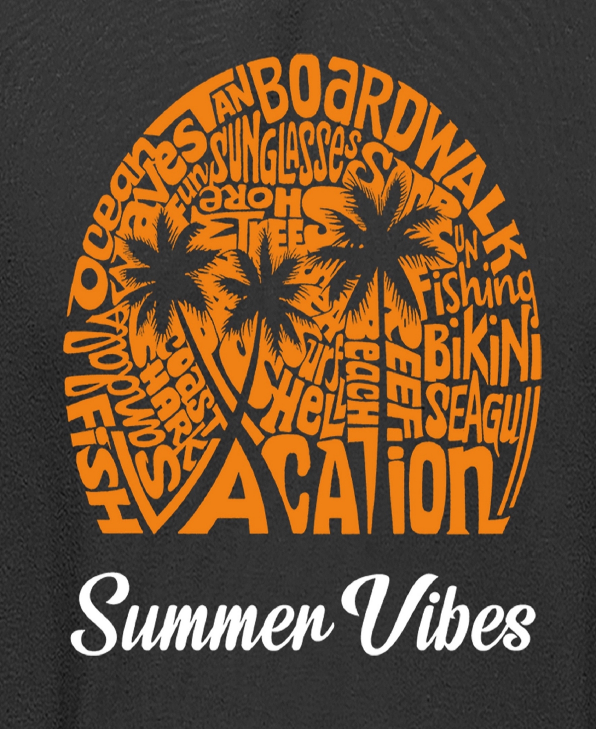 La Pop Art Men's Summer Vibes Word Art Hooded Sweatshirt