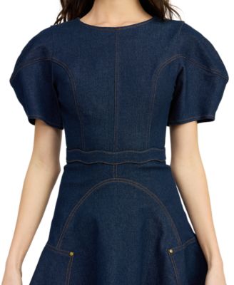 En Saison Women's Dakota Short-Sleeve Denim Mini Dress - Macy's