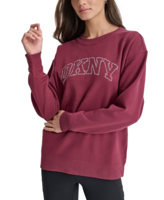 DKNY - Women's Varsity Rhinestone-Logo Crewneck Sweatshirt