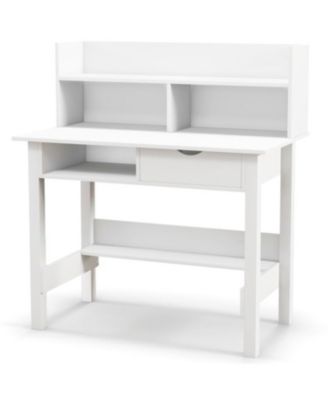 Home Office Computer Desk with Storage Shelves and Drawer Ideal for Working and Studying