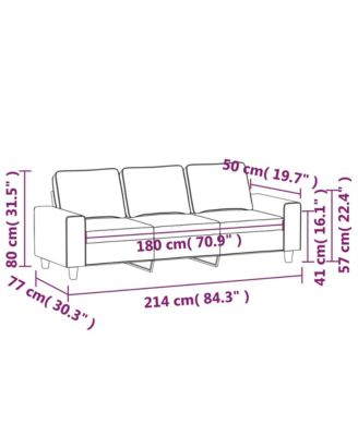 3-Seater Sofa Dark Gray 70.9" Fabric