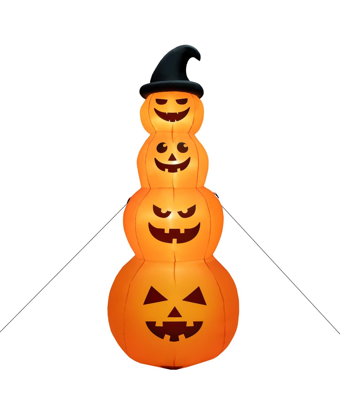 Детская игрушка VEBREDA 8 Feet Inflatable Halloween Pumpkins Stack with Built-in LED Lights, цвет: Оранжевый — фото 1