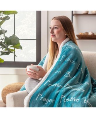 Premium Sympathy Warm Hugs Gift Throw Blanket - for Positive Energy Love Support Comfort - Breast Cancer Chemo Get Well Purple Gift Blanket - Women Mom Grandma (60x70 Inch) Aubergine