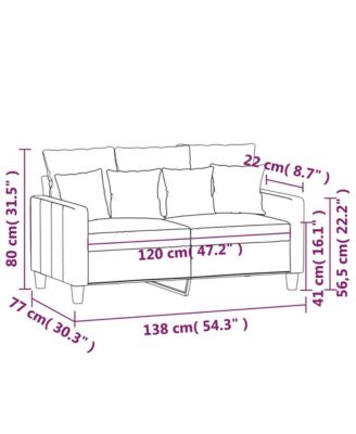 2-Seater Sofa Black 47.2" Fabric