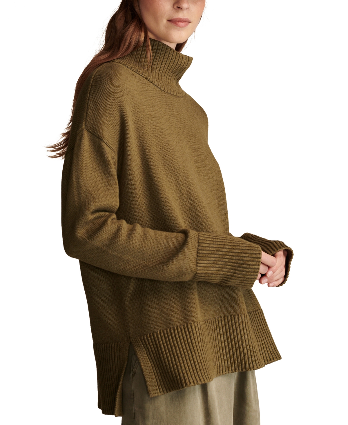 Lucky Brand Women's Mock Neck Long-Sleeve Tunic Sweater