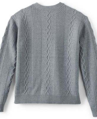 Girls Button Front Cable Cardigan