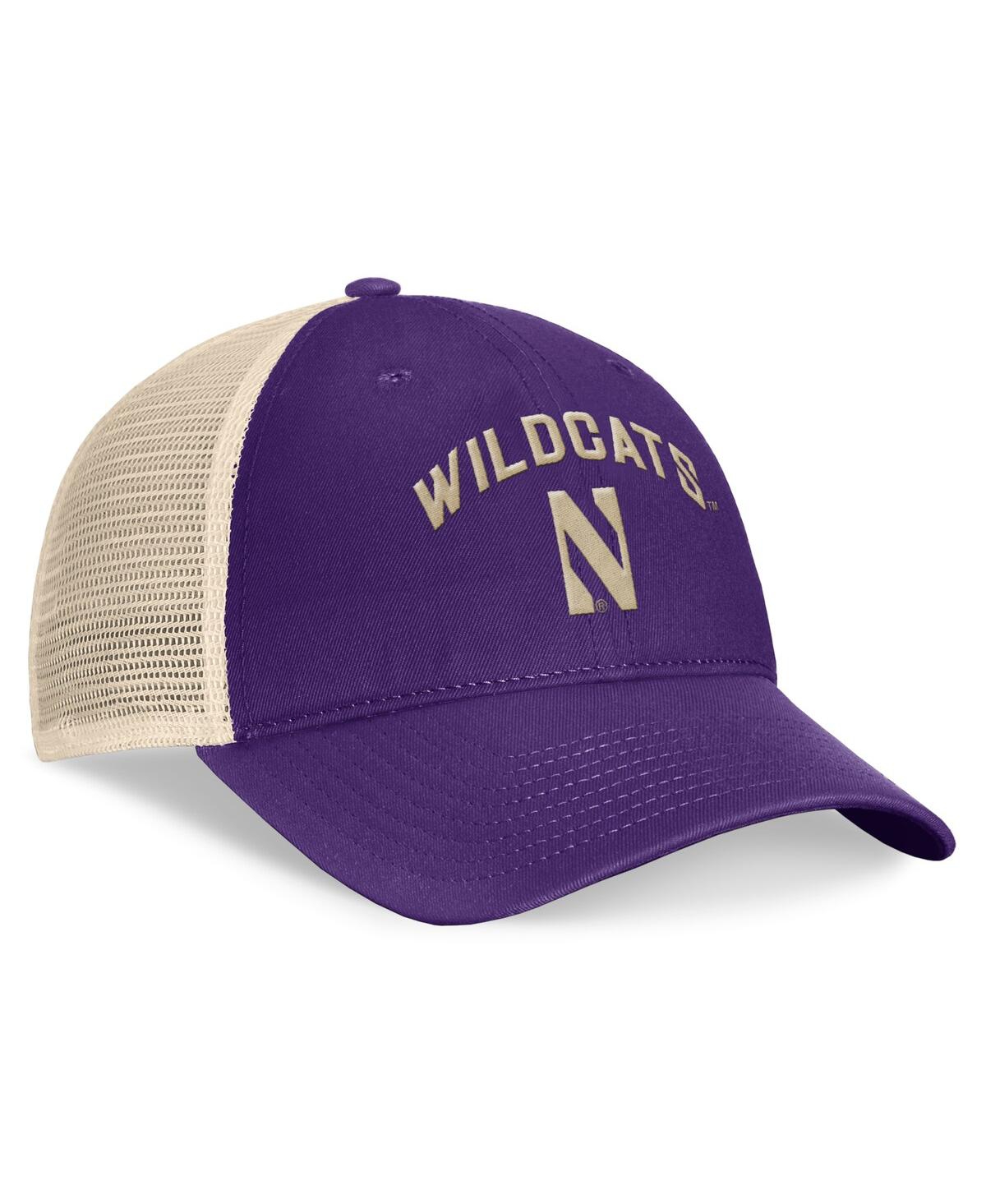 Top Of The World Men's Purple Northwestern Wildcats Heritage Waylon Trucker Adjustable Hat In Purple,natural