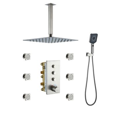 3 Functions 12 Inch Ceiling Mounted Thermostatic Shower System